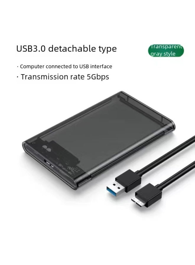 2.5 Inch Mobile Hard Disk Box USB3.0 Serial Port Solid State Mechanical Notebook Hard Disk USB3.0 To SATA-Color:3.1 Transparent Gray C- C - Image 5